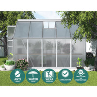 Greenfingers greenhouse aluminium polycarbonate garden shed - 302 x 250 195cm 5