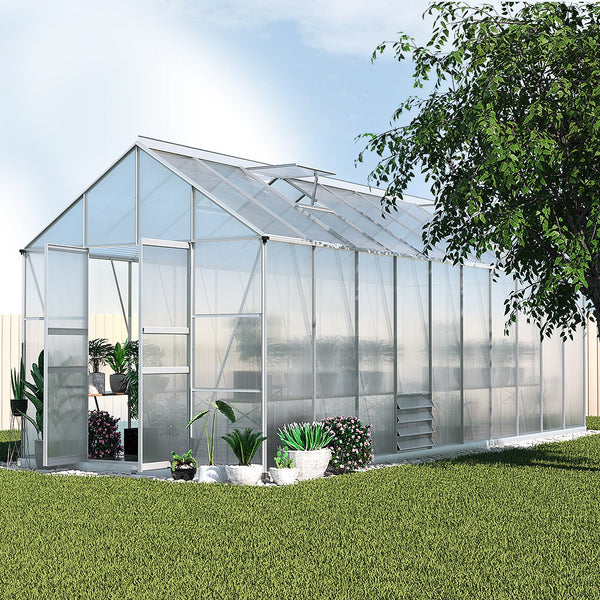 Greenfingers Greenhouse Aluminium Large Green House - 6X2.4m