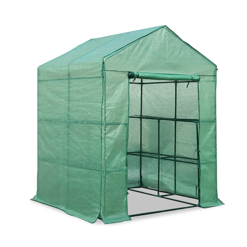 Greenfingers Greenhouse Walk in Tunnel Plant Garden Shed 8 Shelves - 200 x 155 x 140cm