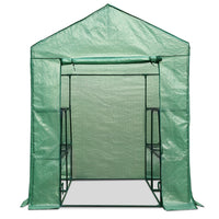 Greenfingers Greenhouse Walk in Tunnel Plant Garden Shed 8 Shelves - 200 x 155 x 140cm