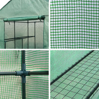 Greenfingers Greenhouse Walk in Tunnel Plant Garden Shed 8 Shelves - 200 x 155 x 140cm