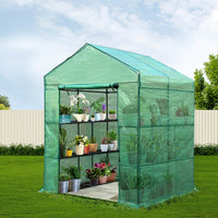 Greenfingers Greenhouse Walk in Tunnel Plant Garden Shed 8 Shelves - 200 x 155 x 140cm
