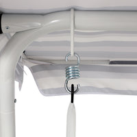 Gardeon Outdoor Swing Chair Garden Bench Canopy 3 Seater - White & Grey