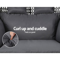 Handwoven Outdoor Hanging Rattan 2 Seater Pod Chair