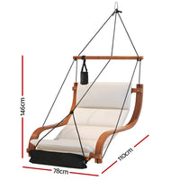 Gardeon Wooden Hanging Chair with Footrest