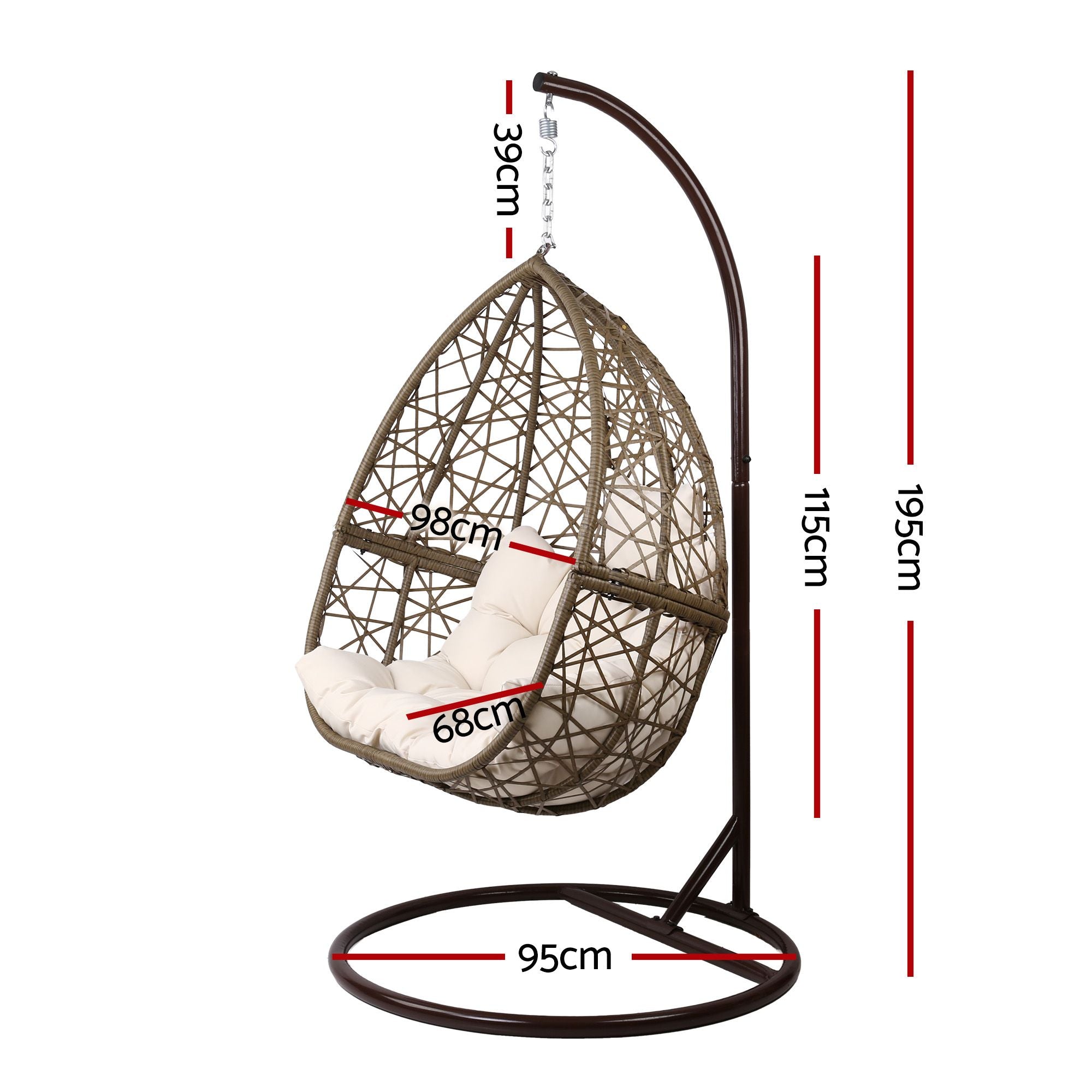 Outdoor Egg Swing Chair Wicker Pod With Stand