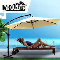 Mountview 3M Outdoor Umbrella Cantilever Beige Without Base-1910112902656954374