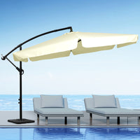 Mountview 3M Outdoor Umbrella Beach Beige With Base-1910112909397200903