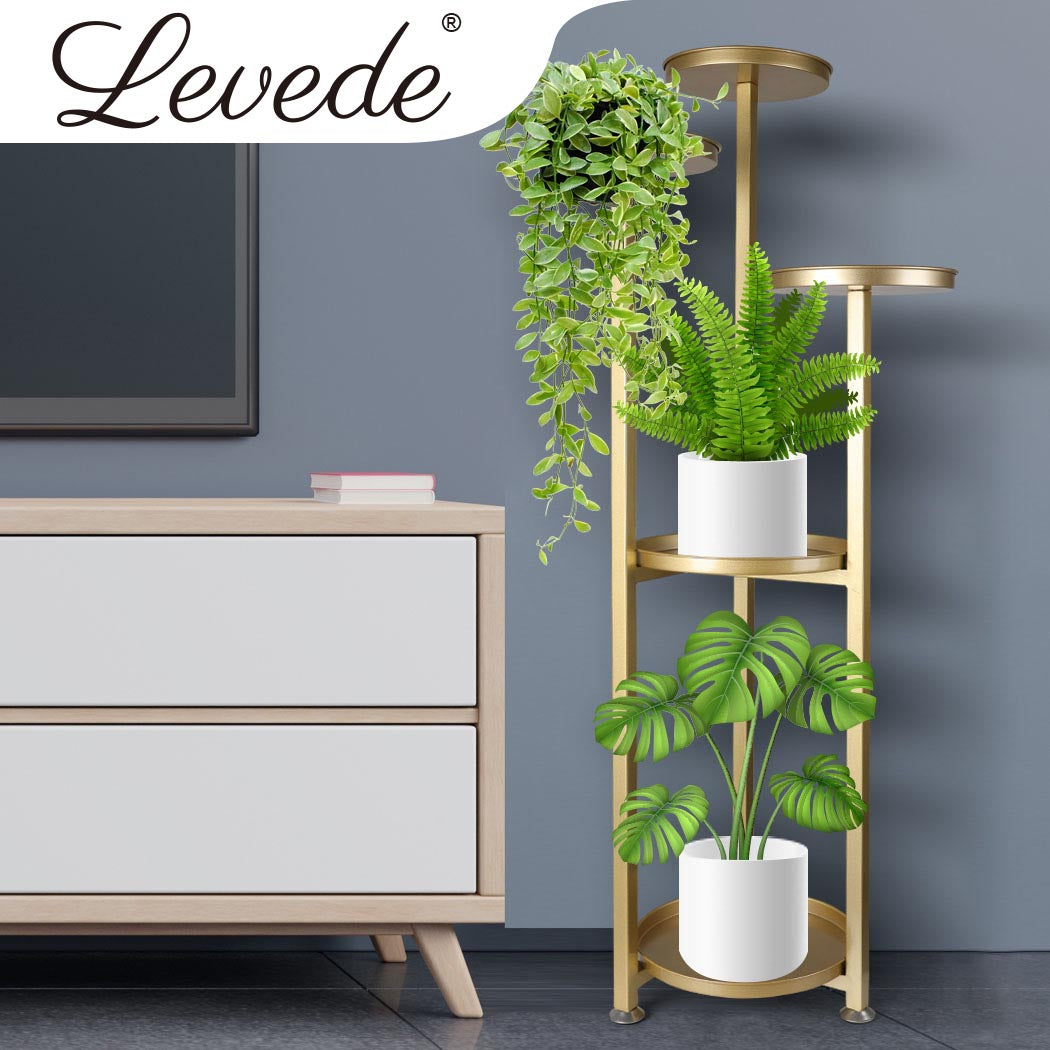 Levede Plant Stand Outdoor Indoor Flower Gold Large-1954802663170379782