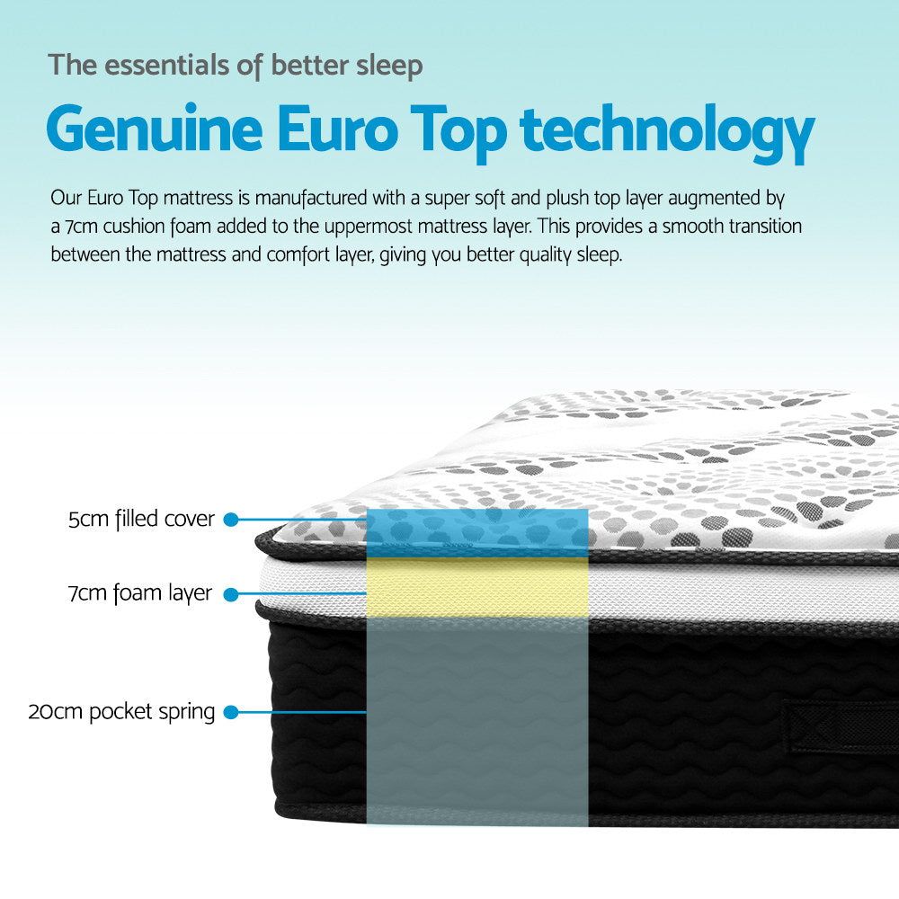 Giselle Bedding 32cm Mattress Euro Top - 3 Sizes