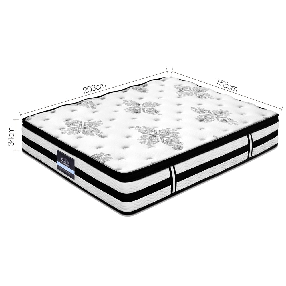 Giselle Bedding 34cm Mattress Euro Top Pocket Spring - 3 Sizes