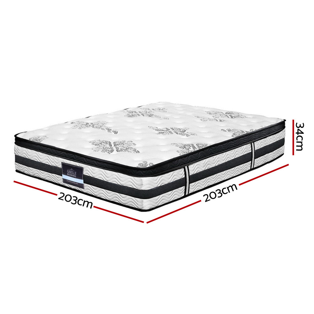 Giselle Bedding 34cm Mattress Euro Top Pocket Spring - 3 Sizes
