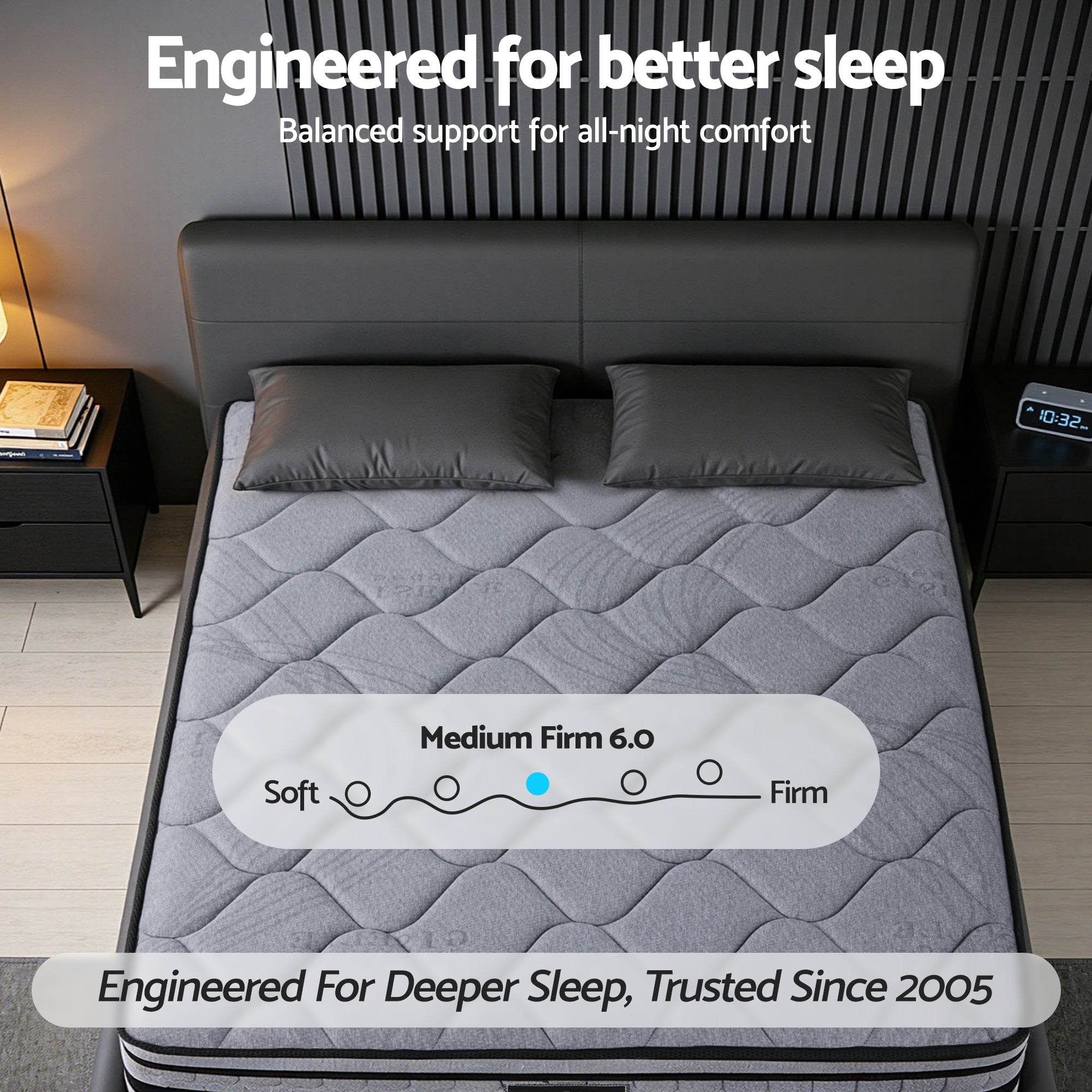 Giselle Bedding 34cm Hybrid, Pocket Spring Bed Mattress - Queen or King