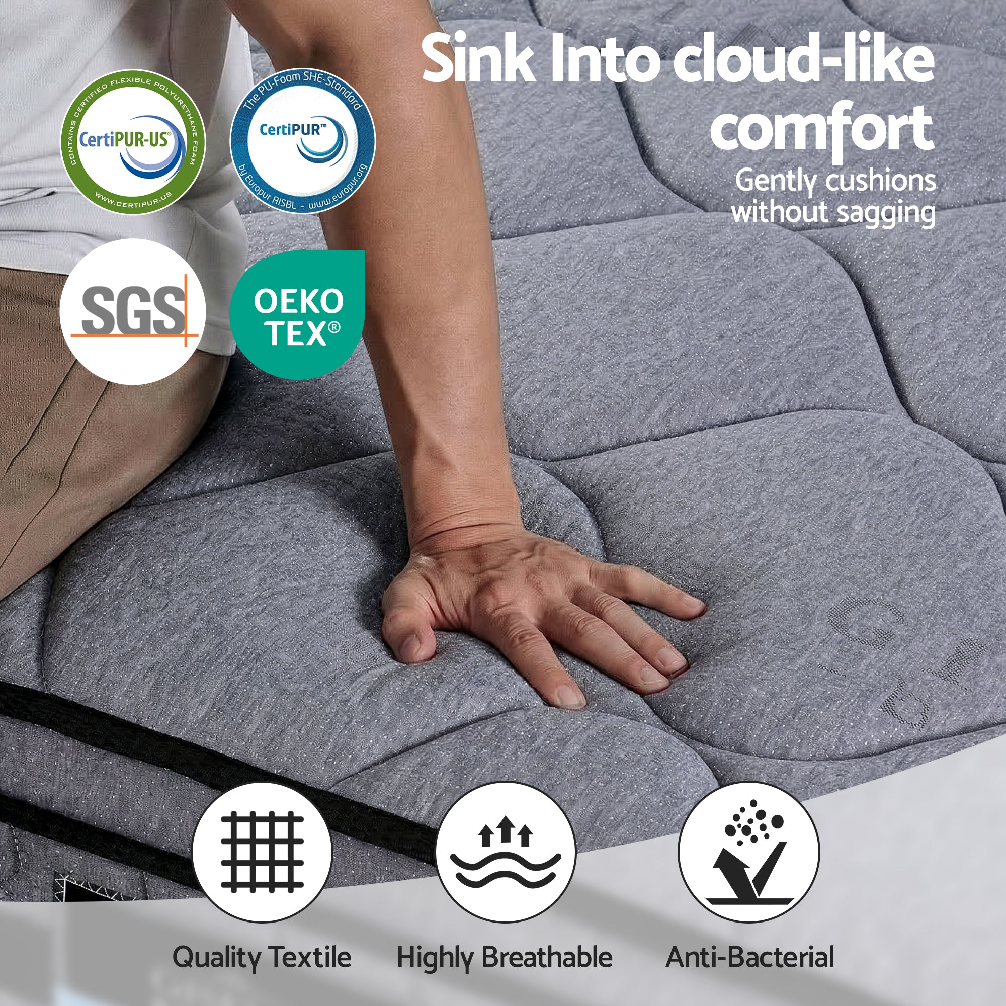 Giselle Bedding 34cm Hybrid, Pocket Spring Bed Mattress - Queen or King