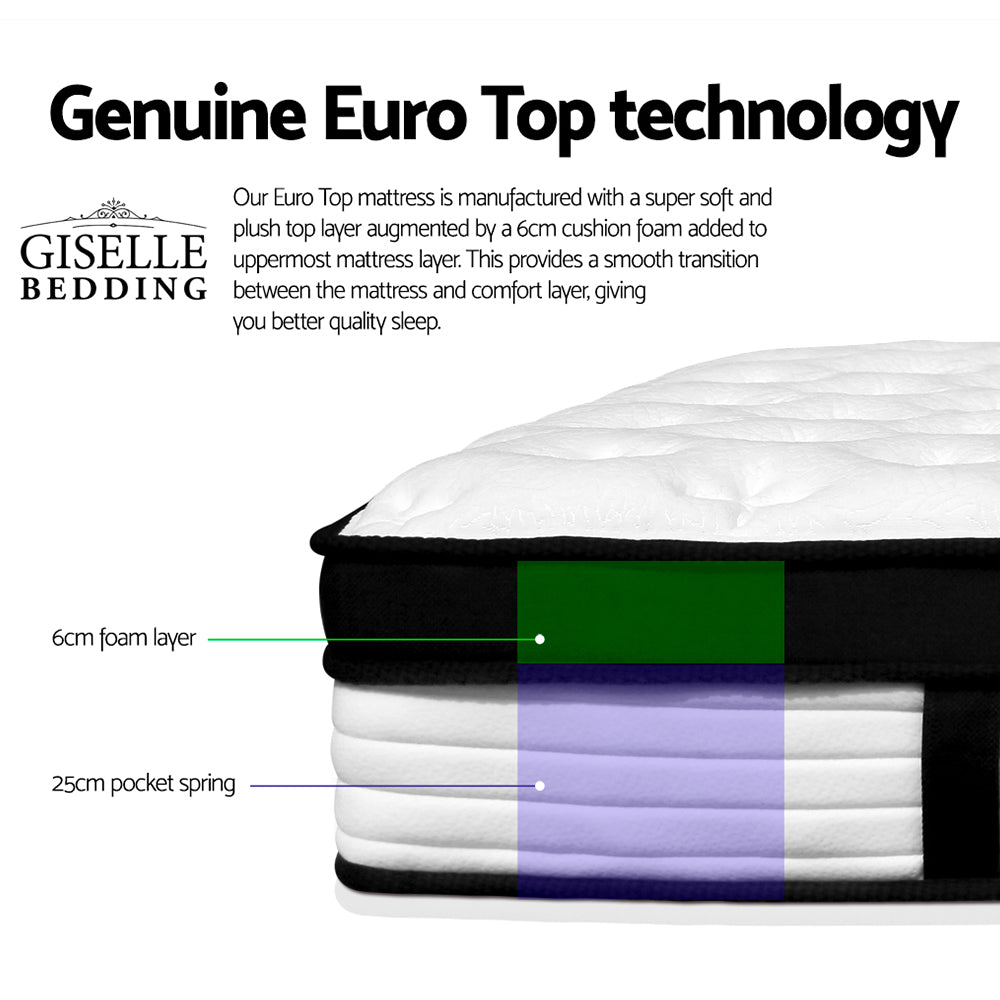 Giselle Bedding 31cm Mattress Euro Top Queen or King