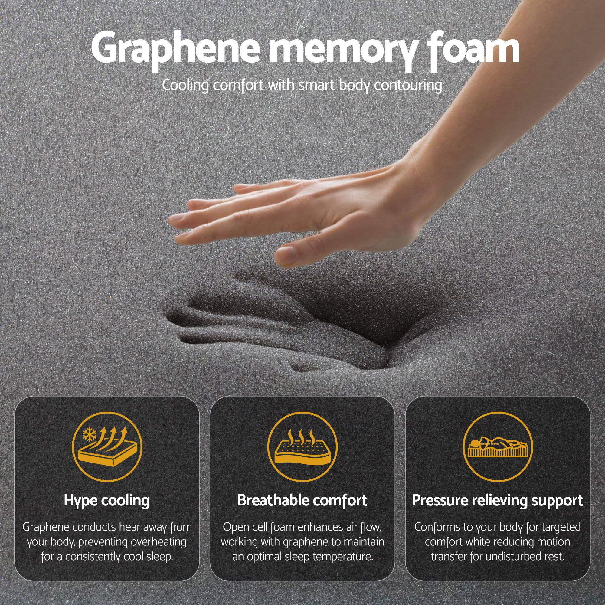 Giselle Bedding Mattress 35cm Euro Top with Graphene Cooling Comfort Medium Firm 2 Sizes