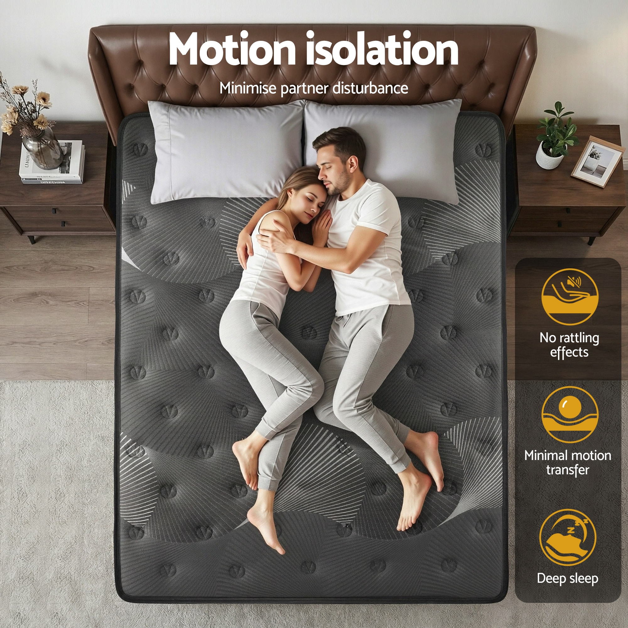Giselle Bedding Mattress 35cm Euro Top with Graphene Cooling Comfort Medium Firm 2 Sizes