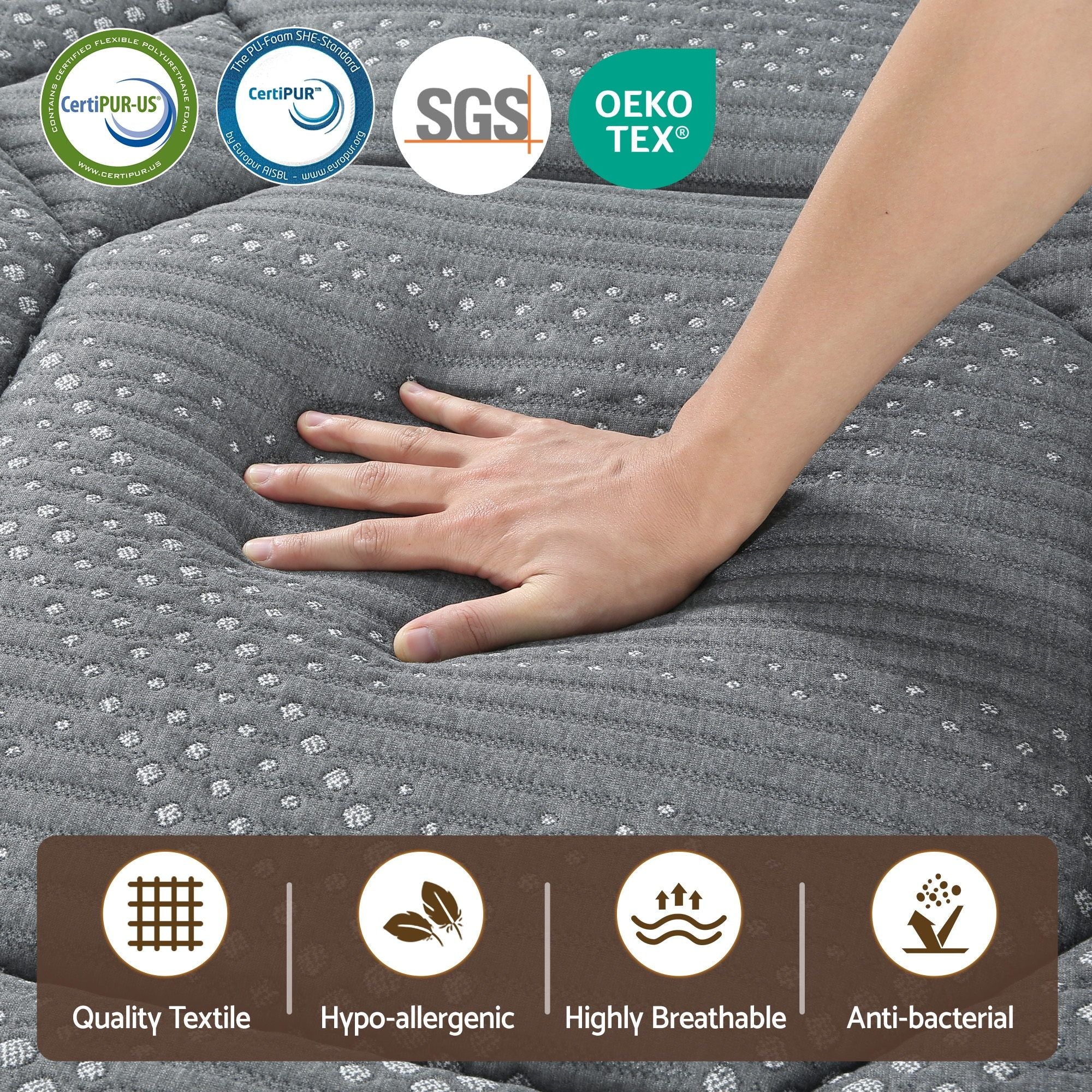 Giselle Mattress 35cm Hybrid Pocket Spring Euro Top Double, Queen or King