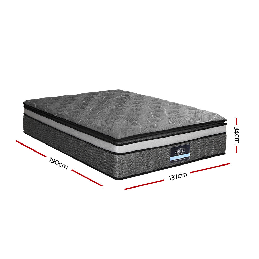 Giselle Bedding 34cm Mattress Double Layer Pocket Spring - 3 Sizes