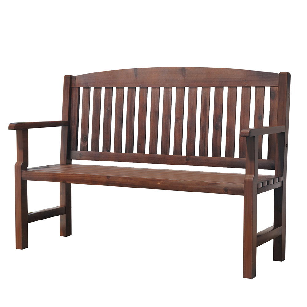 Gardeon Outdoor Garden Bench Wooden 2 Seater - Brown or White