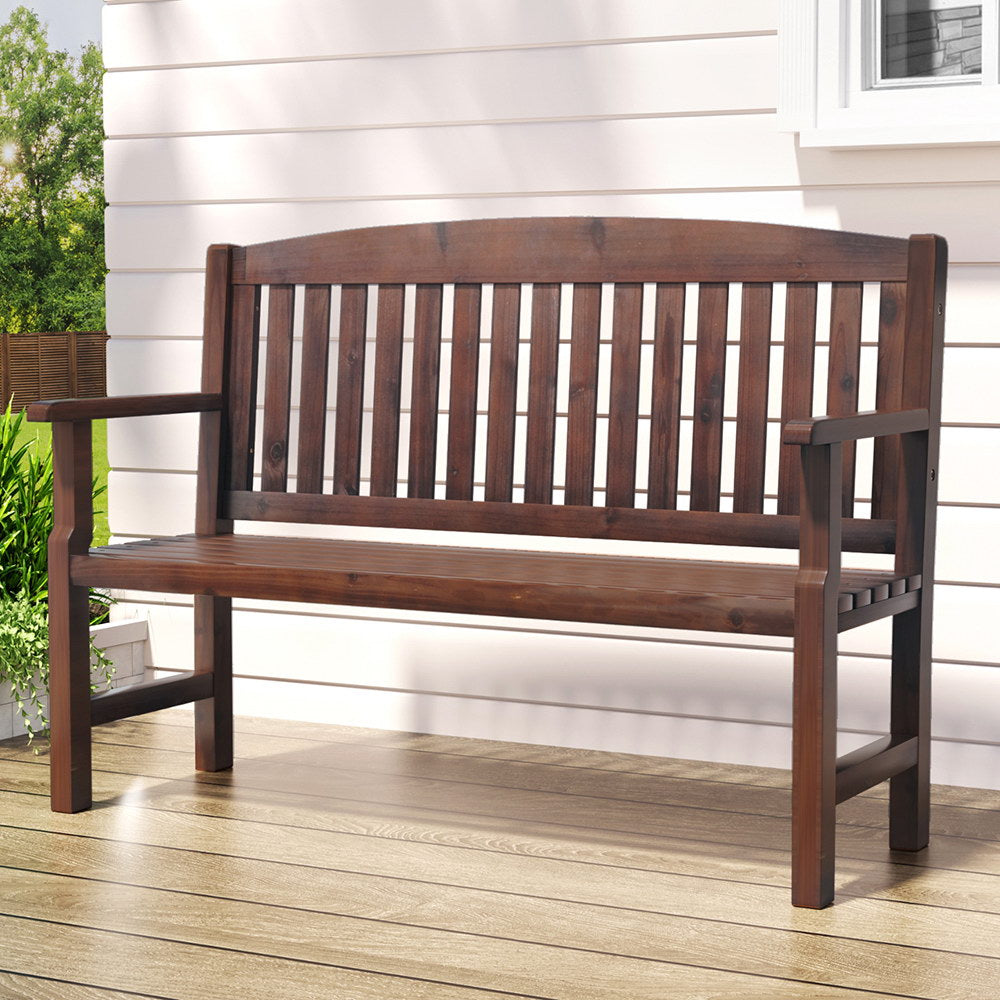 Gardeon Outdoor Garden Bench Wooden 2 Seater - Brown or White