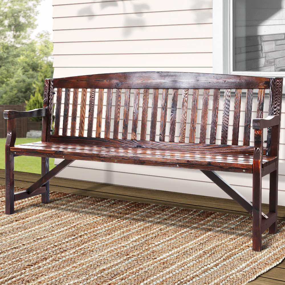 5ft Outdoor Garden Bench Wooden 3 Seat - 3 Colours