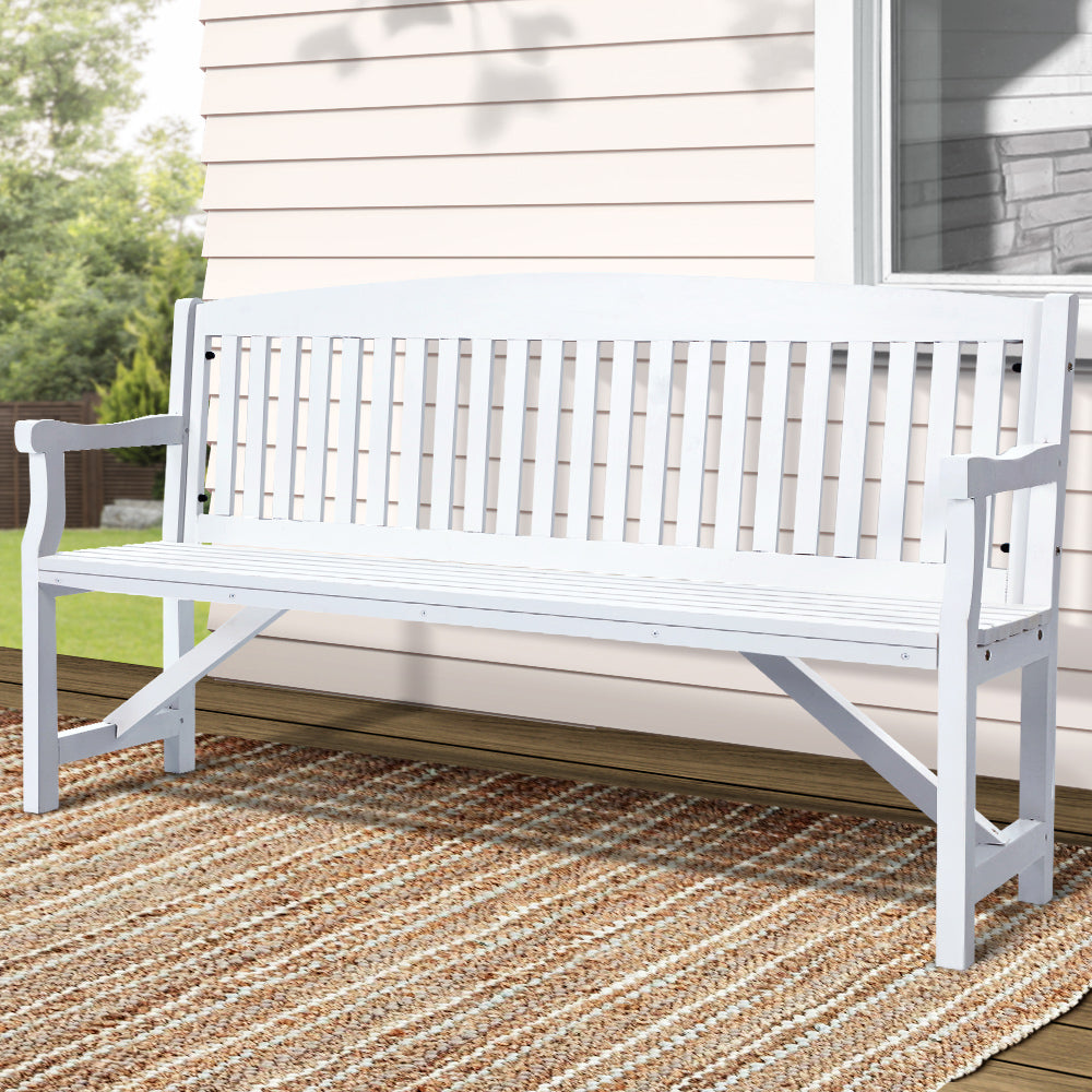 5ft Outdoor Garden Bench Wooden 3 Seat - 3 Colours
