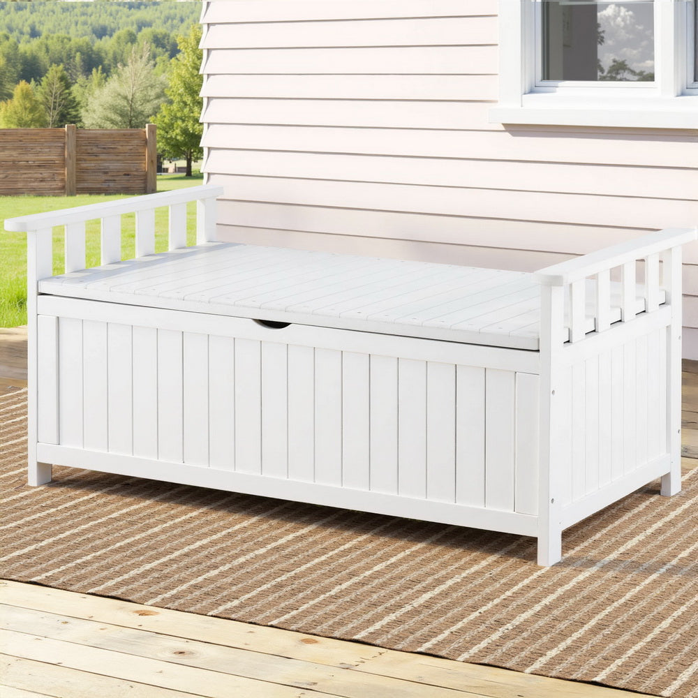 Storage Outdoor Bench Box Wooden 160L - 3 Colours