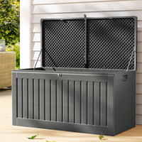 Outdoor Storage Box 270L Lockable Garden Bench - Grey or Black