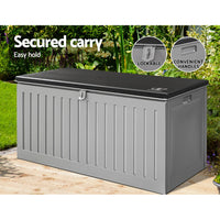 Outdoor Storage Box 270L Lockable Garden Bench - Grey or Black