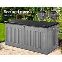Outdoor Storage Box 270L Lockable Garden Bench - Grey or Black