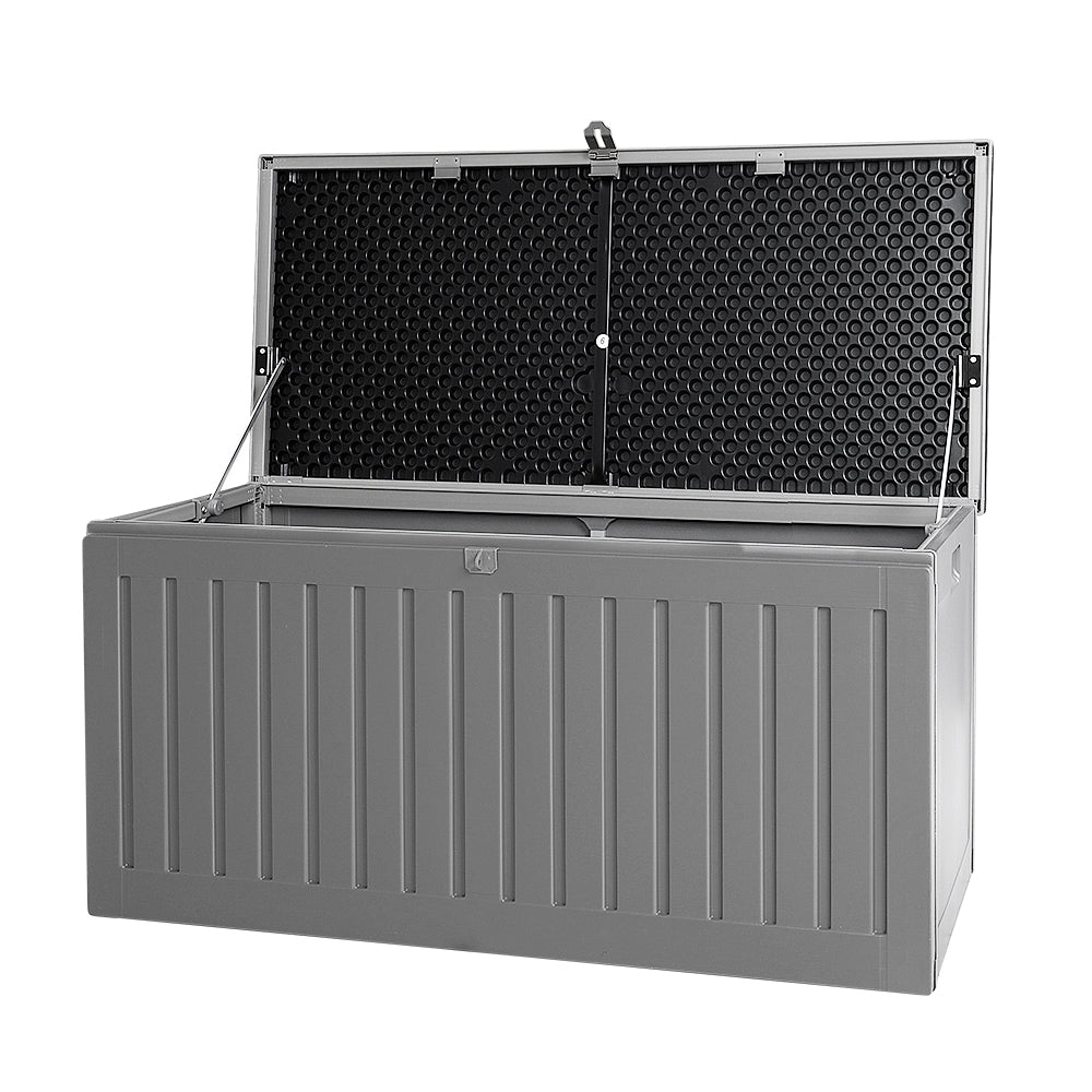 Outdoor Storage Box 270L Lockable Garden Bench - Grey or Black