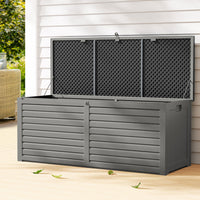 Outdoor Storage Box 390L Lockable Garden Bench - Grey or Black