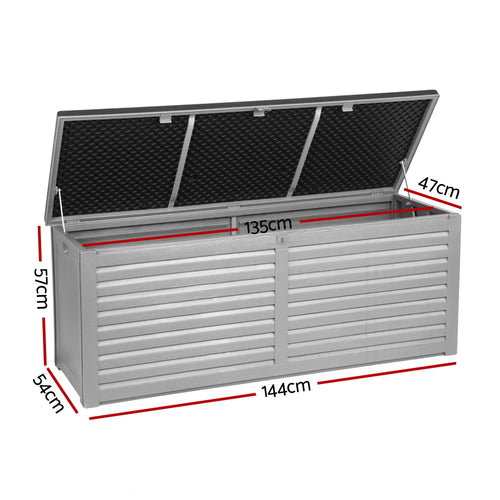 Outdoor Storage Box 390L Lockable Garden Bench - Grey or Black