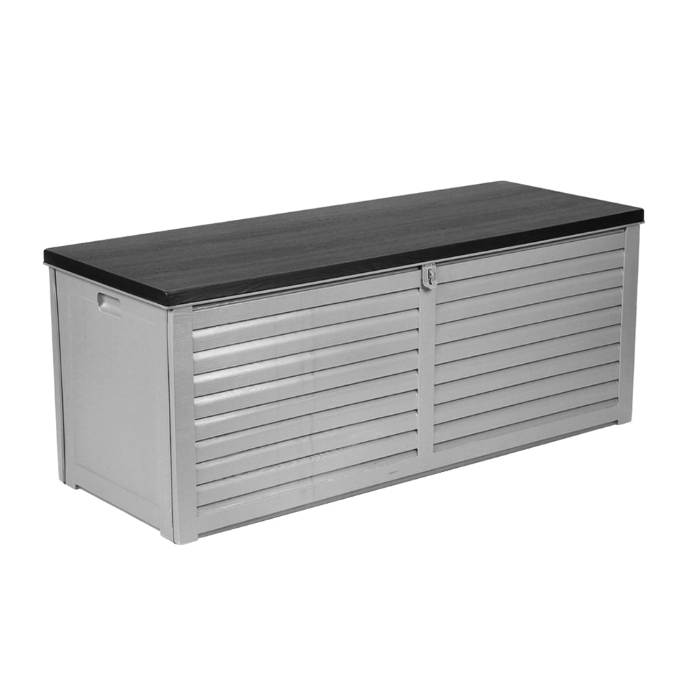 Outdoor Storage Box 390L Lockable Garden Bench - Grey or Black
