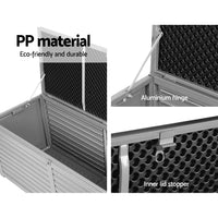 Outdoor Storage Box 390L Lockable Garden Bench - Grey or Black