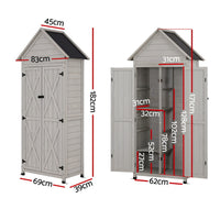 Outdoor Timber Storage Cabinet  Lockable - Grey