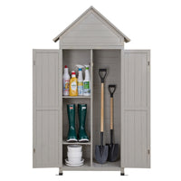 Outdoor Timber Storage Cabinet  Lockable - Grey