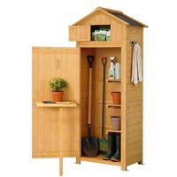 Outdoor Timber Storage Cabinet - Natural