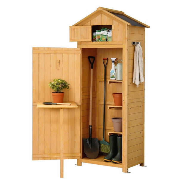 Outdoor Timber Storage Cabinet - Natural