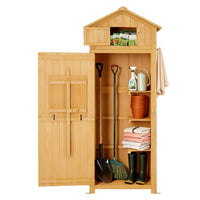 Outdoor Timber Storage Cabinet - Natural