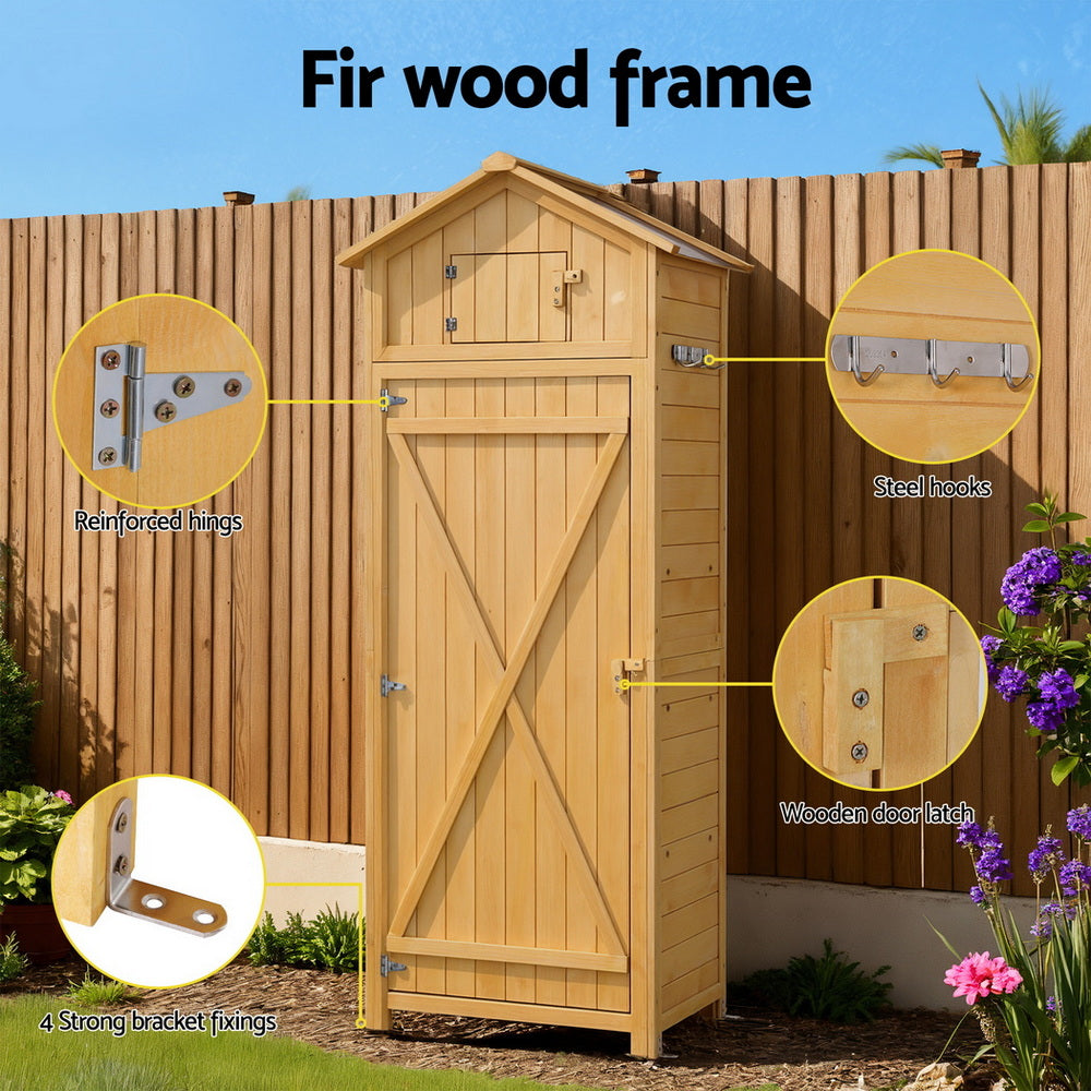 Outdoor Timber Storage Cabinet - Natural