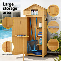 Outdoor Timber Storage Cabinet - Natural