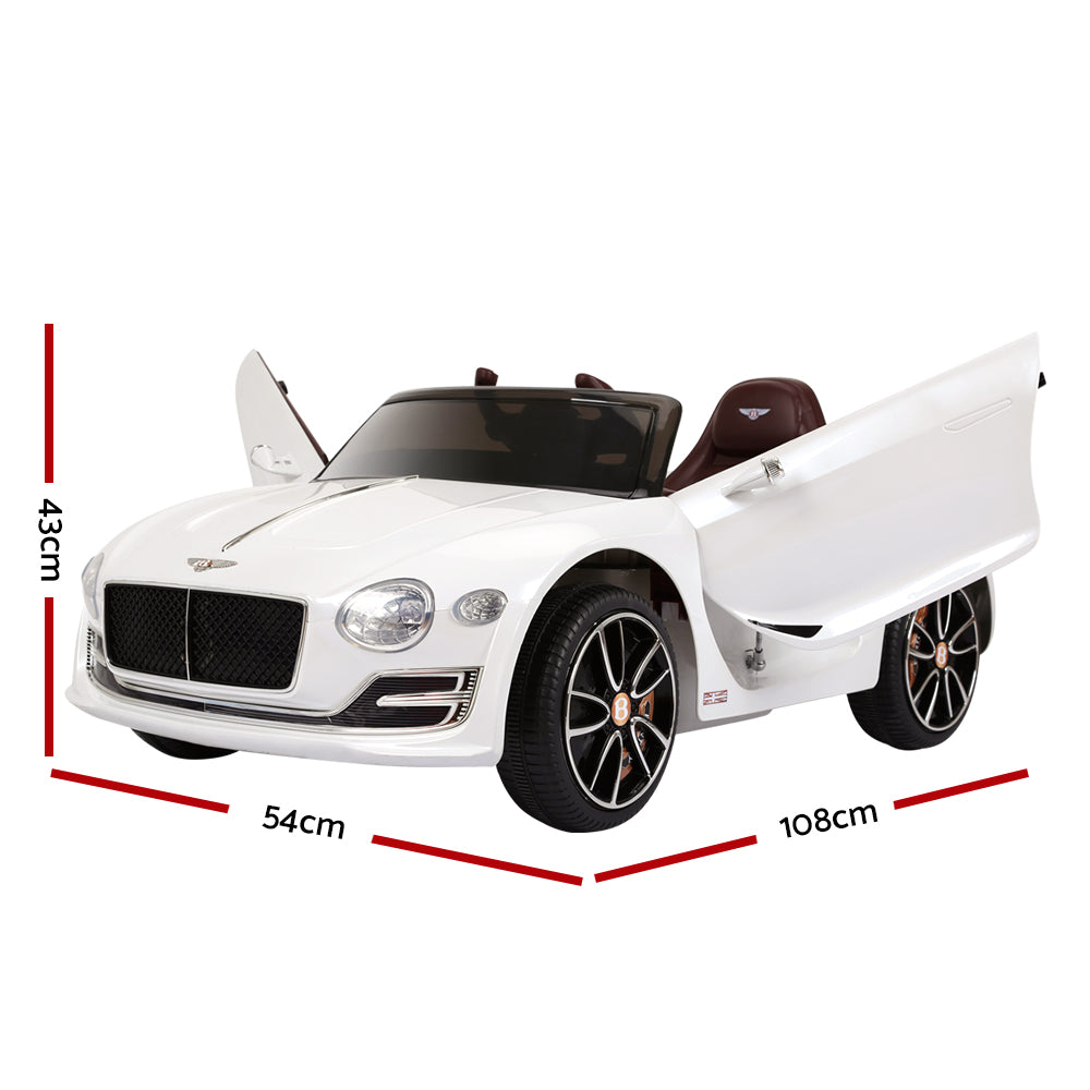 Kids Electric Ride On Car Bentley Licensed EXP12 Toy Remote 12V - White