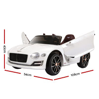 Kids Electric Ride On Car Bentley Licensed EXP12 Toy Remote 12V - White