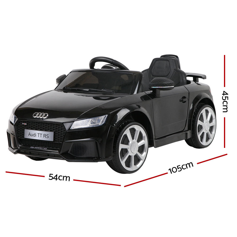 Kids Electric Ride On Car Audi Licensed TTRS Toy Remote 12V Battery - Black