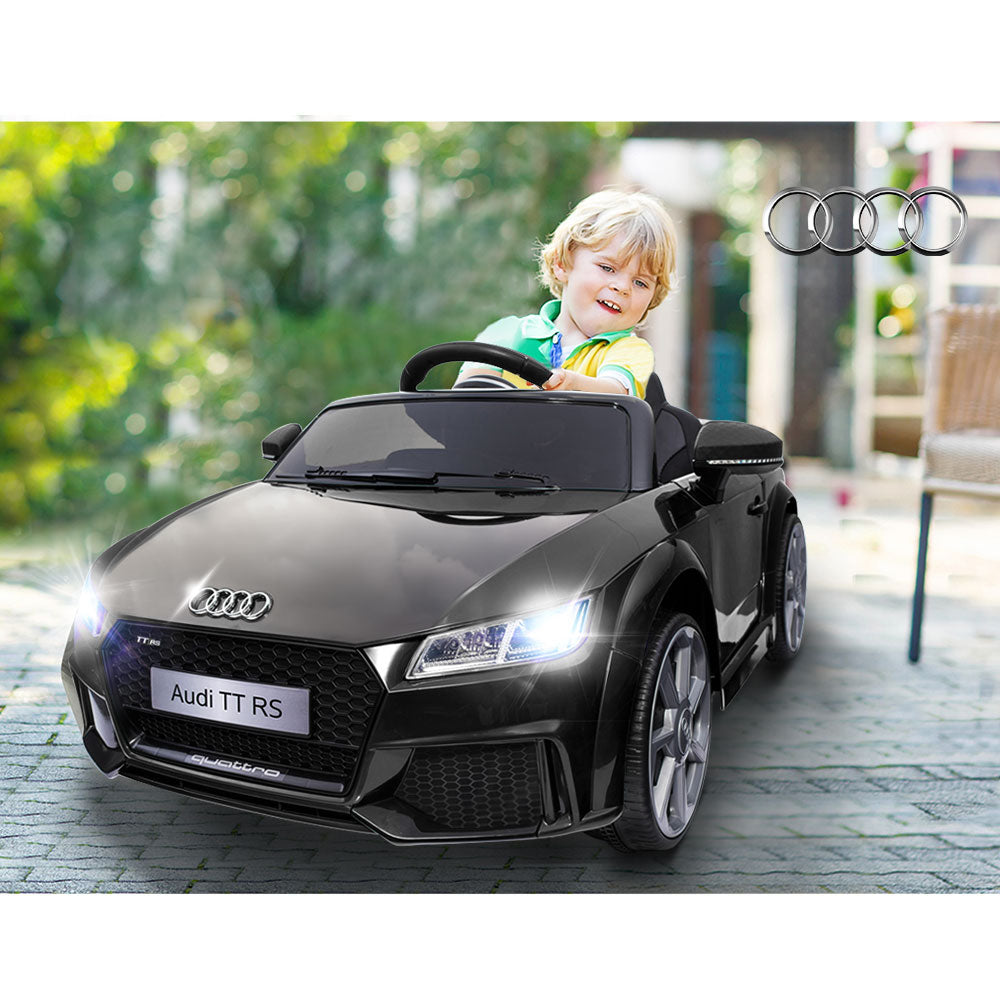 Kids Electric Ride On Car Audi Licensed TTRS Toy Remote 12V Battery - Black