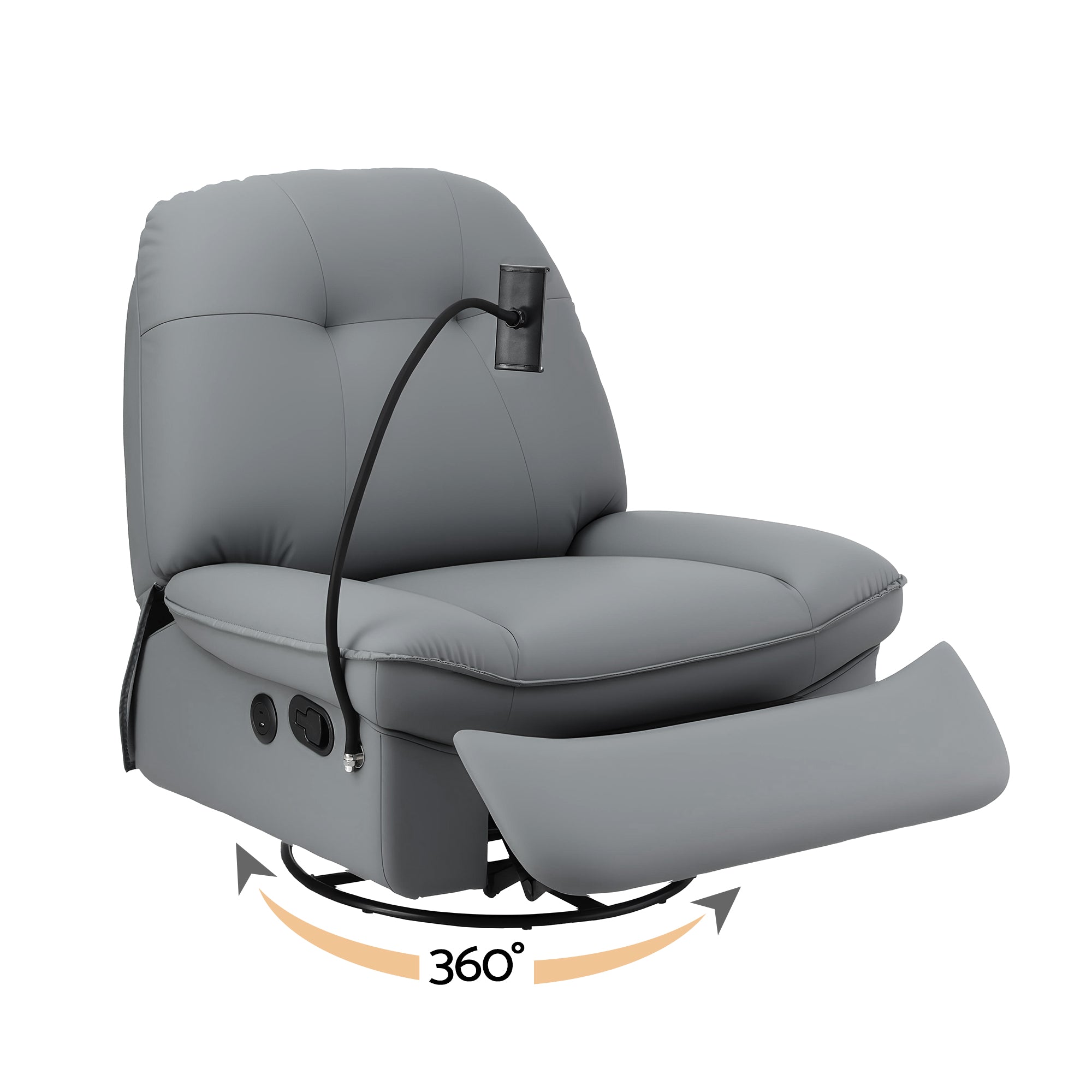 Manual Swivel Rocker Recliner with USB Ports  Nursery