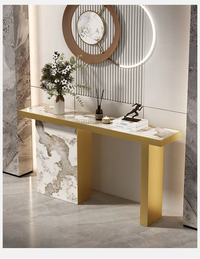 Pilar Form Marbled Stone Entryway Table - 2 Options