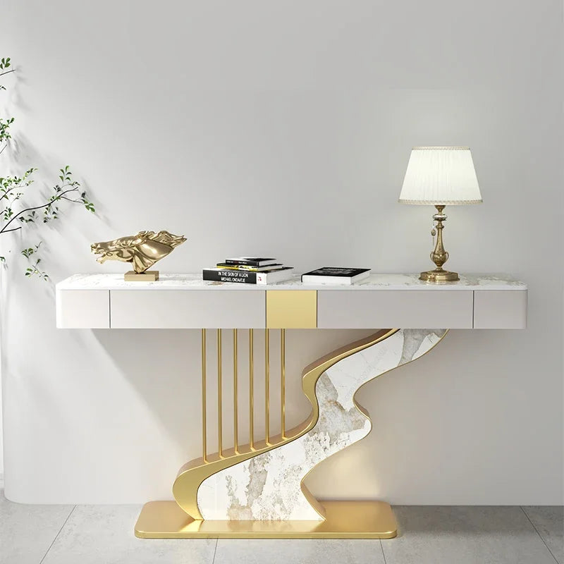 Axis Stone & Steel Console Entryway Table - 6 Options
